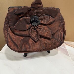 Makin' Lemonade Purses Copper satin evening bag with large flower NWT